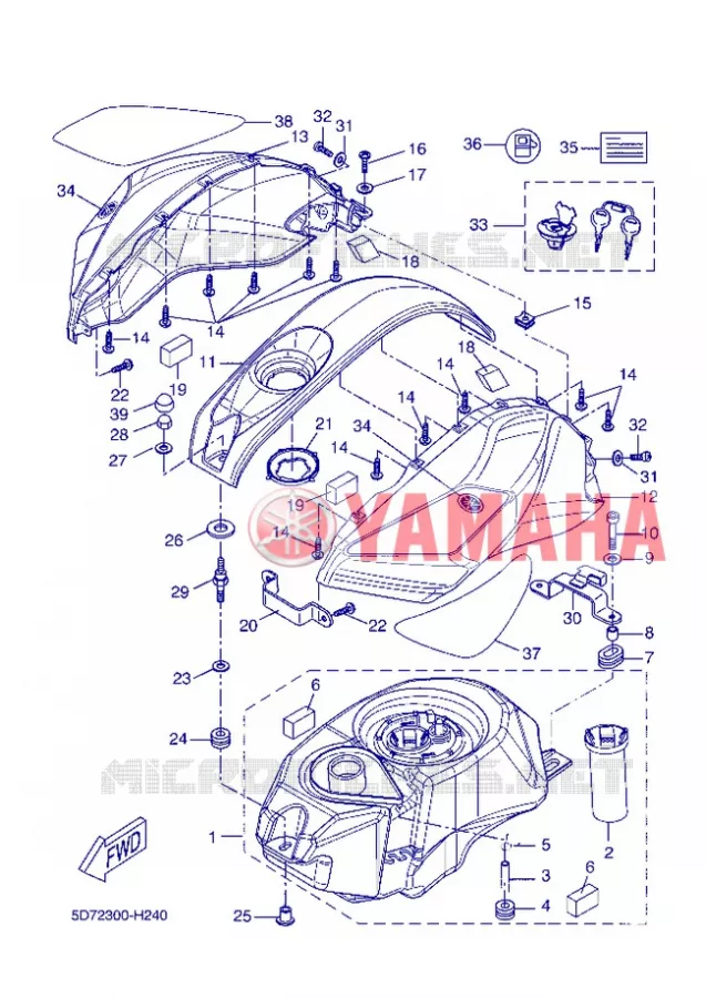 FUEL TANK Yamaha MOTO 125 2012 R125  YZF-R125