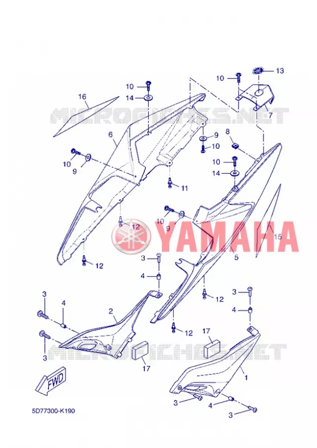 SIDE COVER Yamaha MOTO 125 2012 R125  YZF-R125
