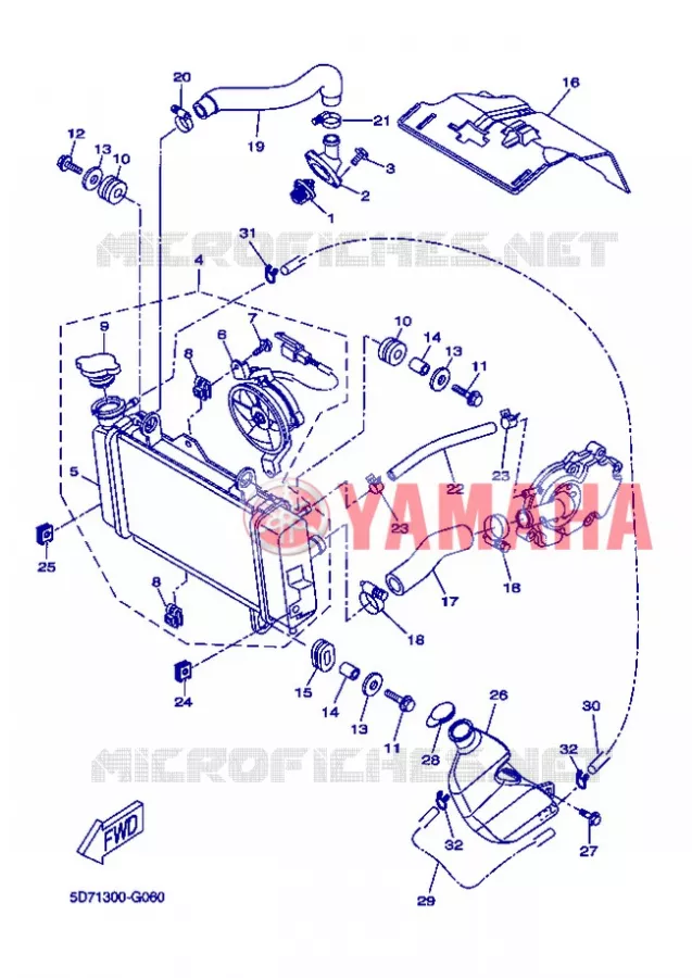 RADIATOR / HOSES Yamaha MOTO 125 2012 R125  YZF-R125