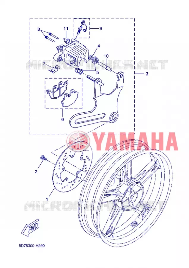 REAR BRAKE CALIPER Yamaha MOTO 125 2012 R125  YZF-R125