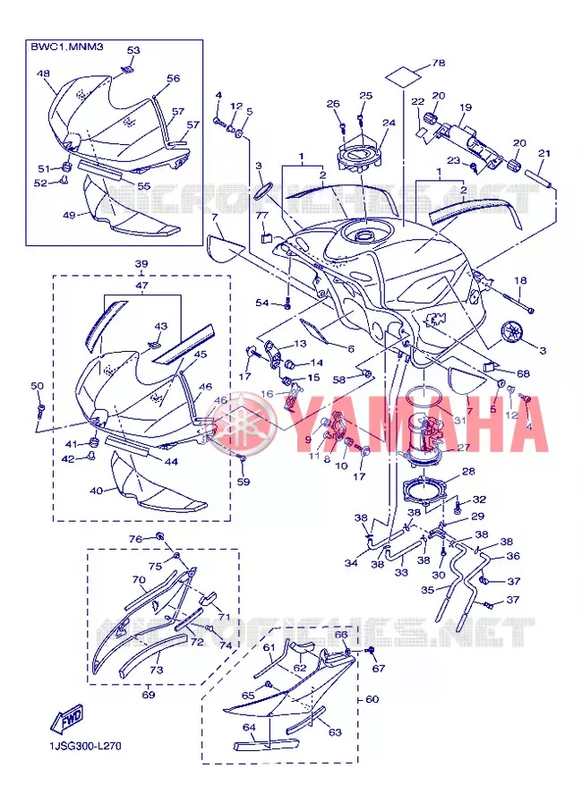 FUEL TANK Yamaha MOTO 600 2012 R6  YZF-R6