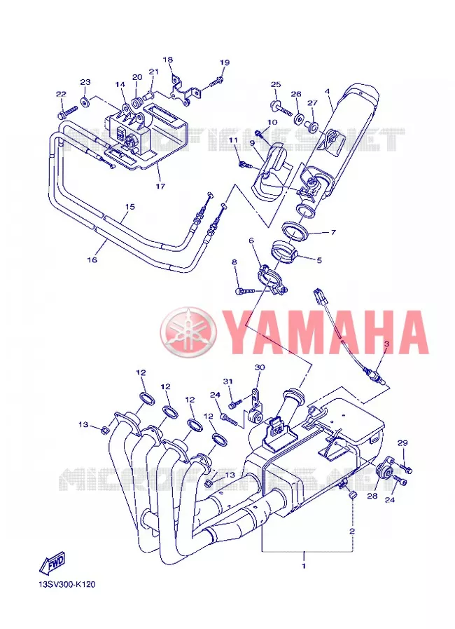 EXHAUST Yamaha MOTO 600 2012 R6  YZF-R6
