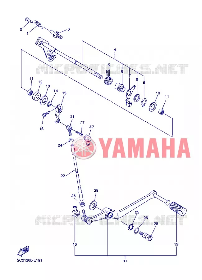 GEAR SHIFT SHAFT / LEVER Yamaha MOTO 600 2012 R6  YZF-R6