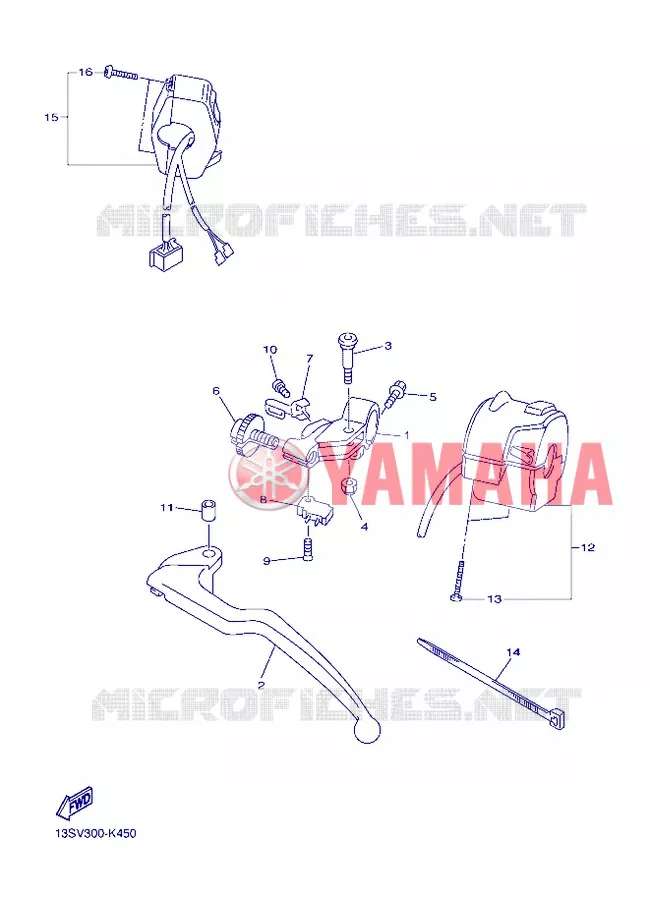 SWITCH / LEVER Yamaha MOTO 600 2012 R6  YZF-R6