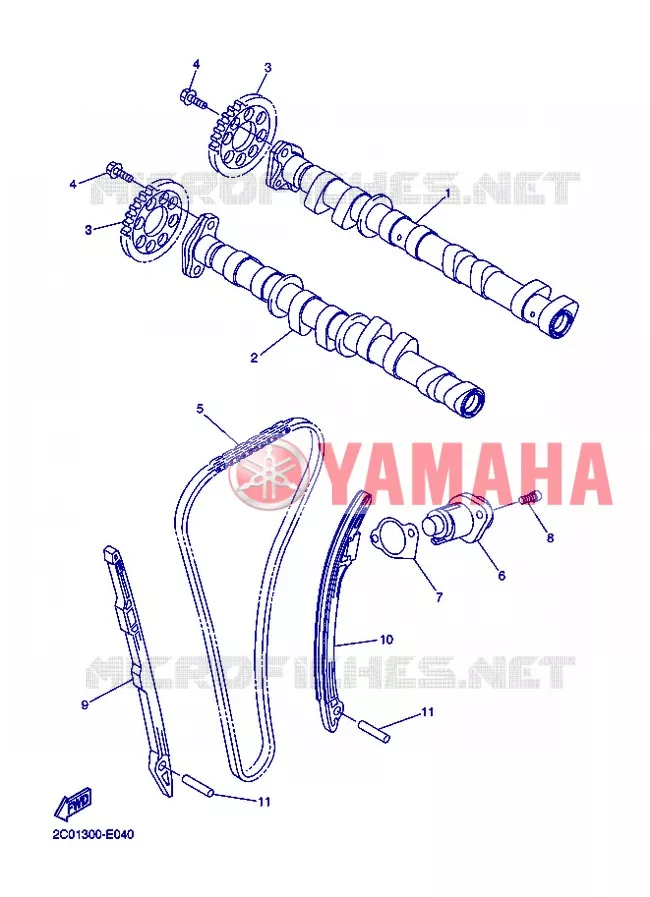 CAMSHAFT / TIMING CHAIN Yamaha MOTO 600 2012 R6  YZF-R6