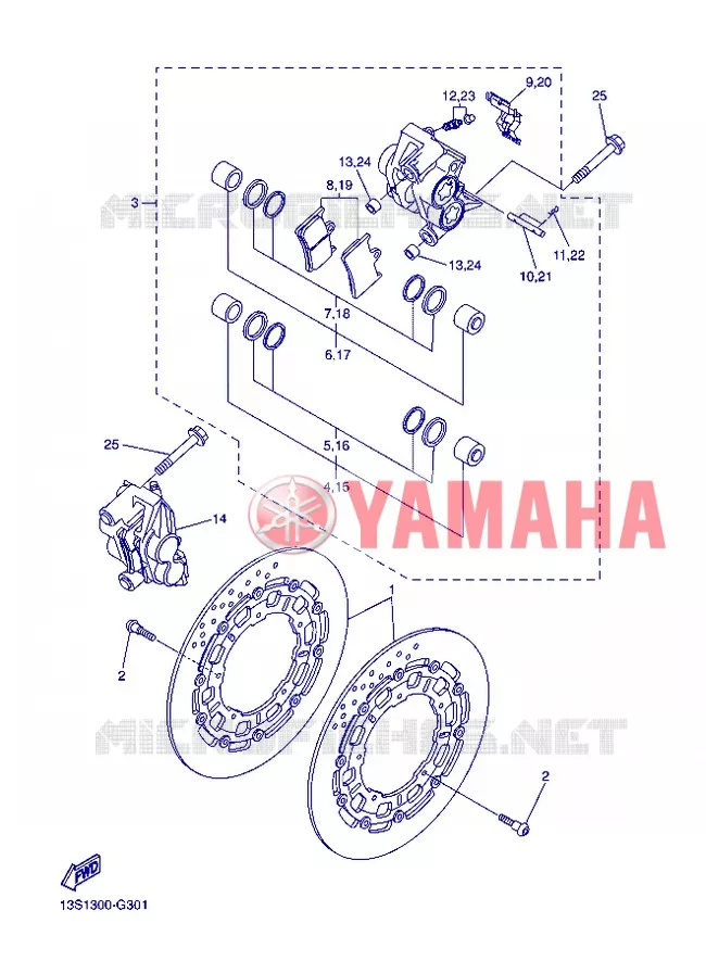 FRONT BRAKE CALIPER Yamaha MOTO 600 2012 R6  YZF-R6