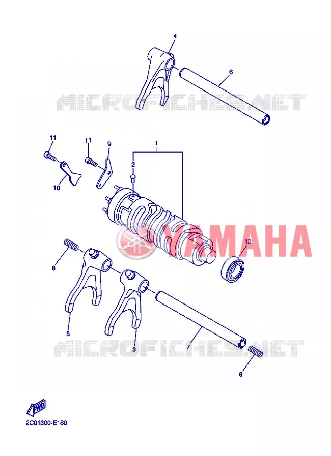 GEAR SHIFT SELECTOR DRUM / FORKS Yamaha MOTO 600 2012 R6  YZF-R6