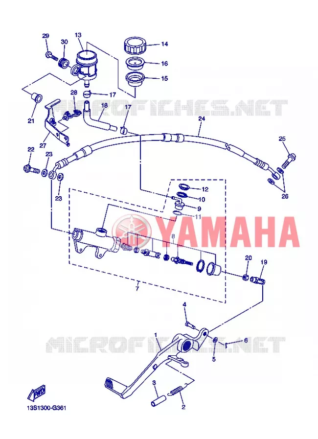 REAR BRAKE MASTER CYLINDER Yamaha MOTO 600 2012 R6  YZF-R6