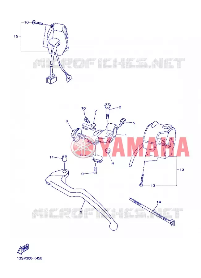 SWITCH / LEVER Yamaha MOTO 600 2012 R6  YZF-R6
