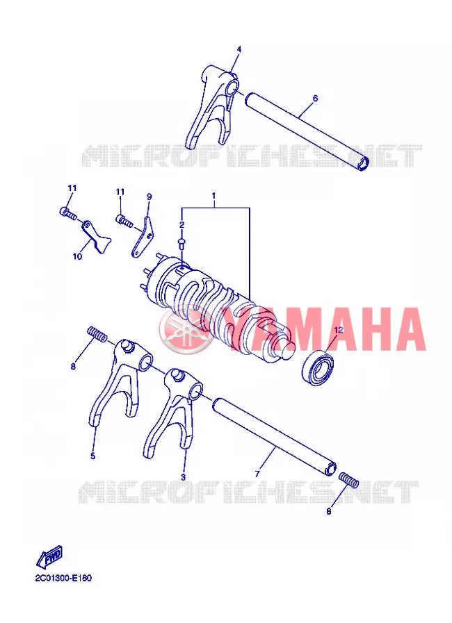 GEAR SHIFT SELECTOR DRUM / FORKS Yamaha MOTO 600 2012 R6  YZF-R6