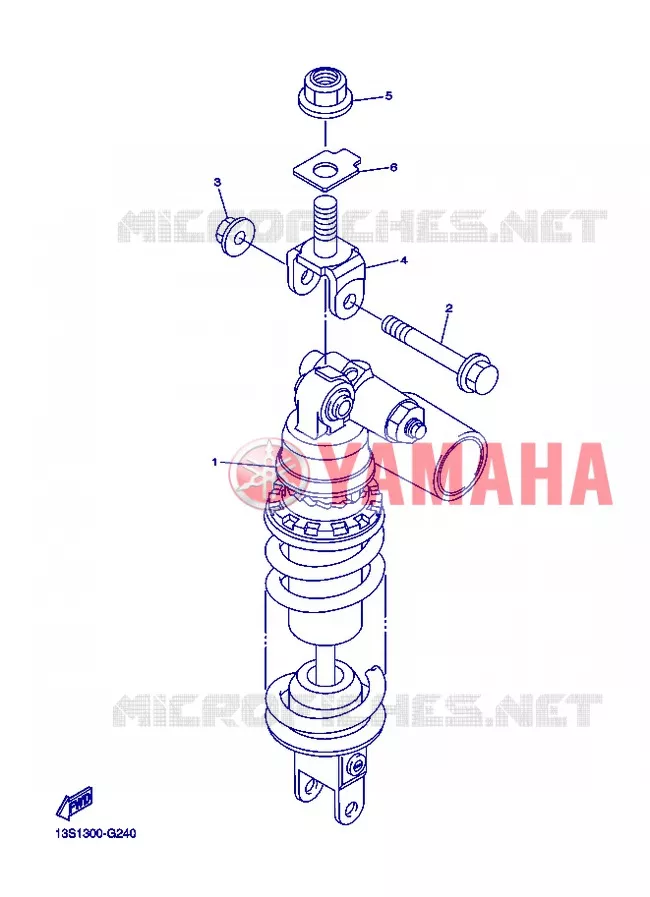 REAR SHOCK ABSORBER Yamaha MOTO 600 2012 R6  YZF-R6