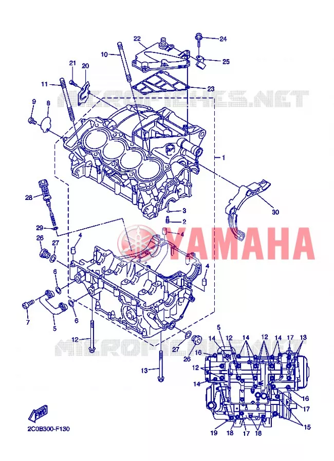 CRANKCASE Yamaha MOTO 600 2012 R6  YZF-R6