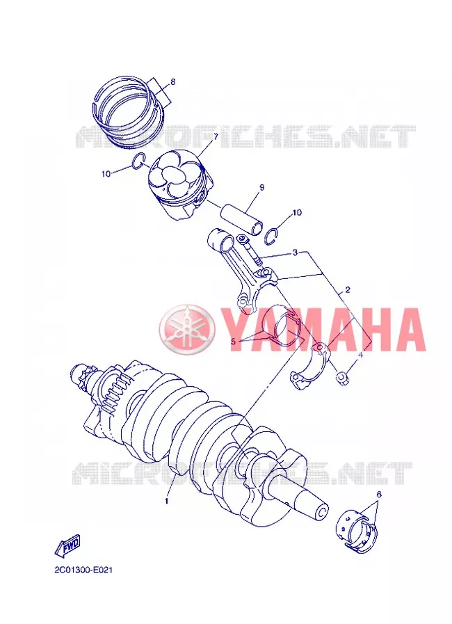 CRANKSHAFT / PISTON Yamaha MOTO 600 2012 R6  YZF-R6