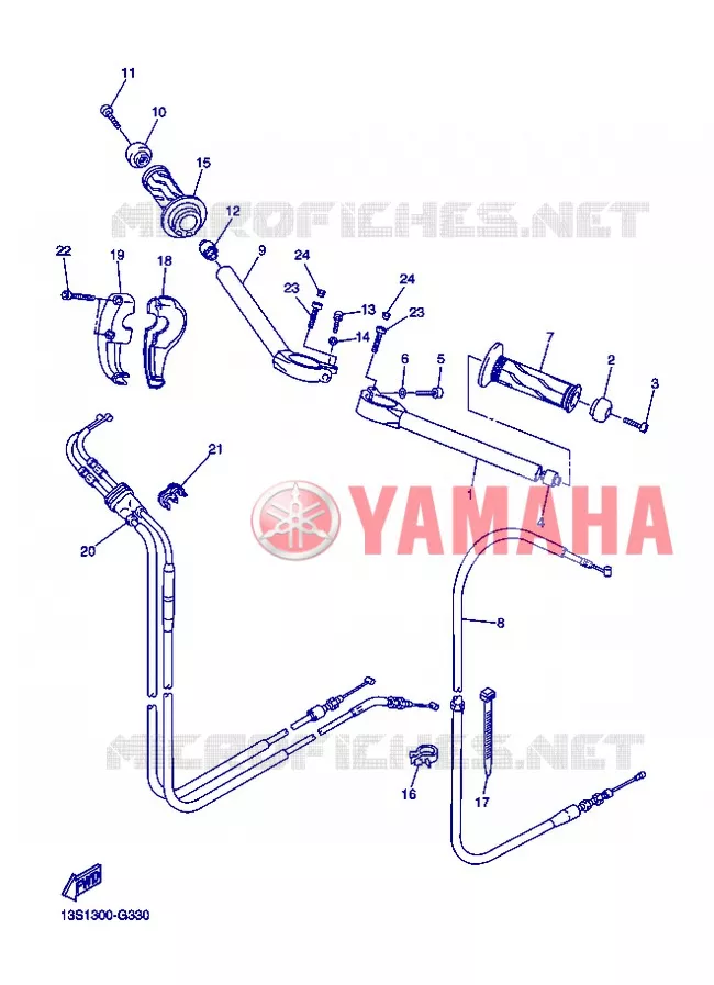HANDLEBAR & CABLES Yamaha MOTO 600 2012 R6  YZF-R6