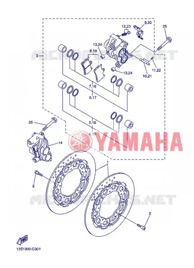 FRONT BRAKE CALIPER Yamaha MOTO 600 2012 R6  YZF-R6