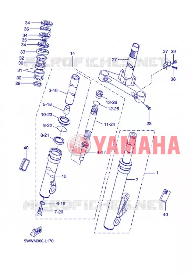 FRONT FORK Yamaha SCOOTER 50 2013 BOOSTER  CW50