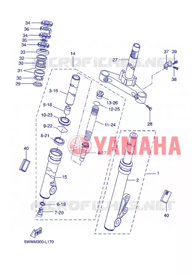 FRONT FORK Yamaha SCOOTER 50 2013 BOOSTER  CW50