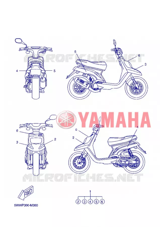 STICKER Yamaha SCOOTER 50 2013 BWS  CW50