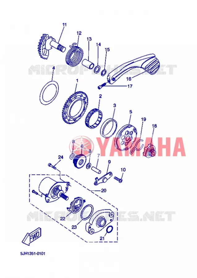 STARTER MOTOR Yamaha SCOOTER 50 2013 BWS  CW50