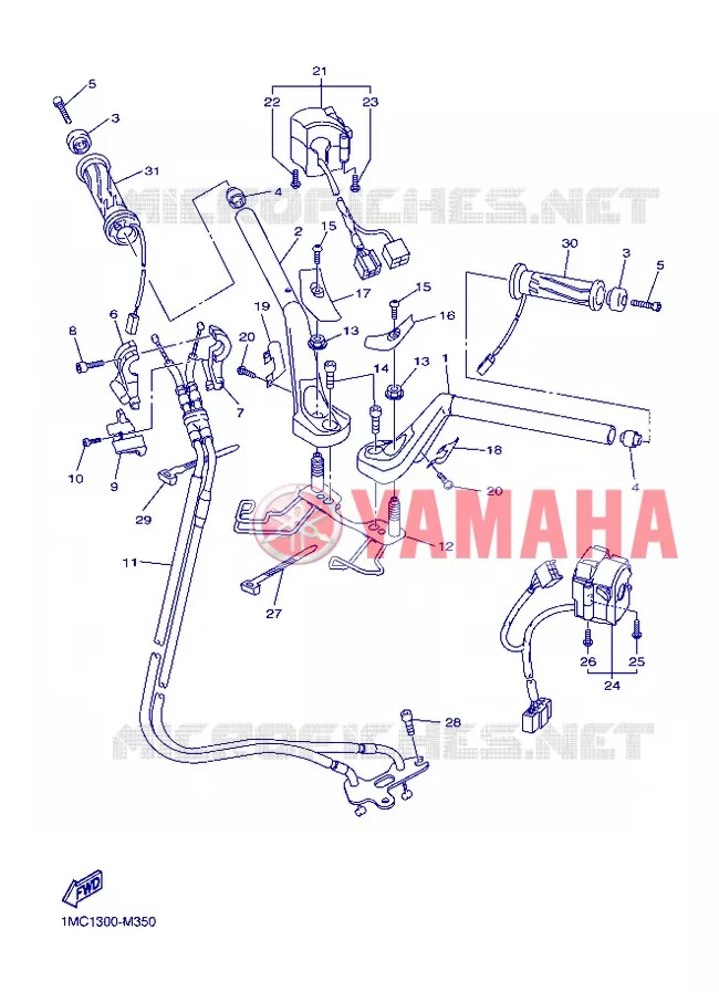 HANDLEBAR & CABLES Yamaha MOTO 1300 2013 FJR ABS  FJR1300A