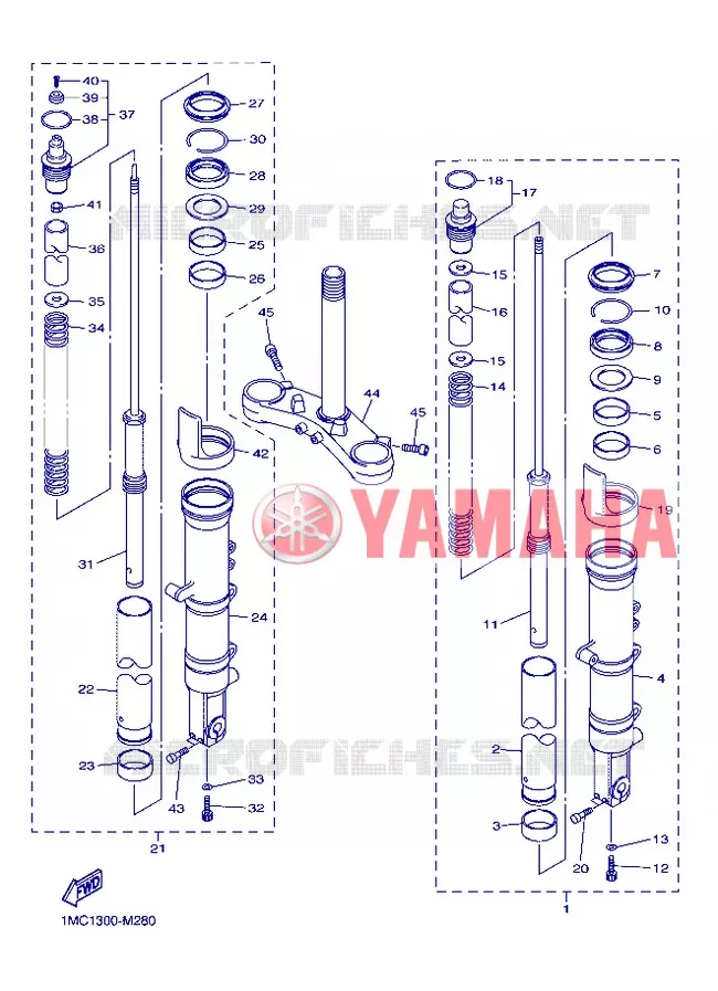FRONT FORK Yamaha MOTO 1300 2013 FJR ABS  FJR1300A