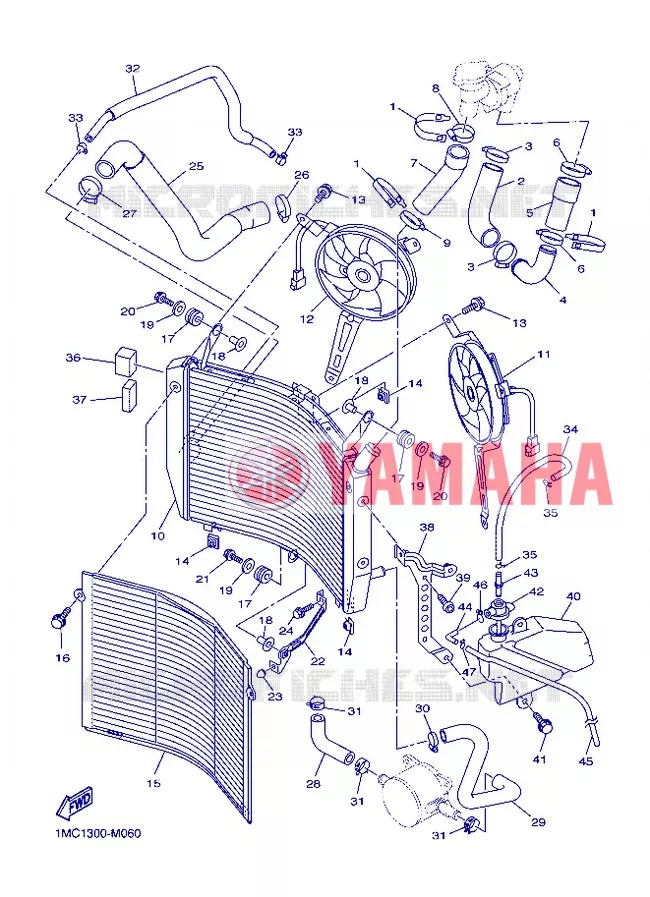 RADIATOR / HOSES Yamaha MOTO 1300 2013 FJR ABS  FJR1300A