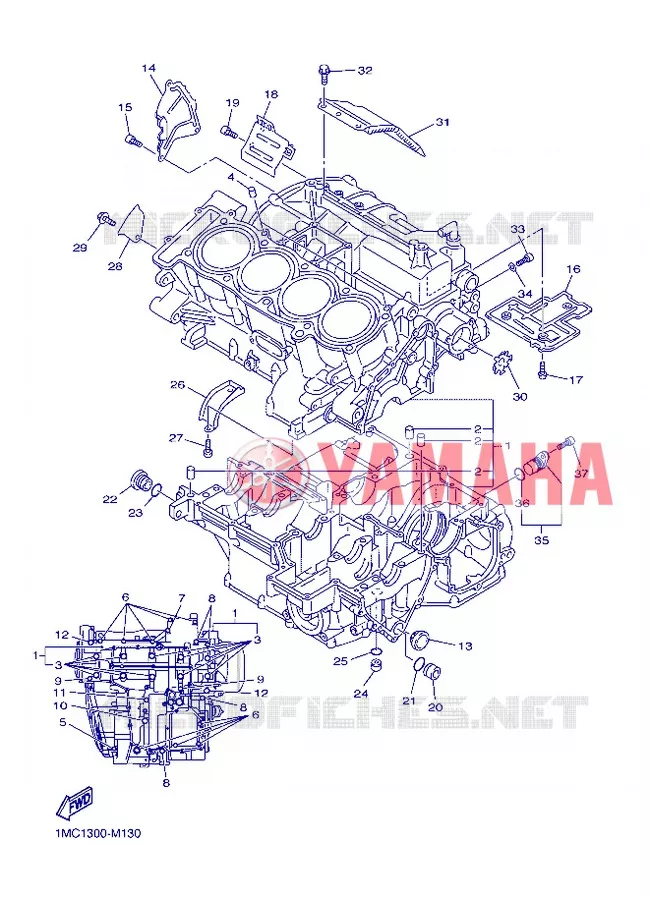 CRANKCASE Yamaha MOTO 1300 2013 FJR ABS  FJR1300A