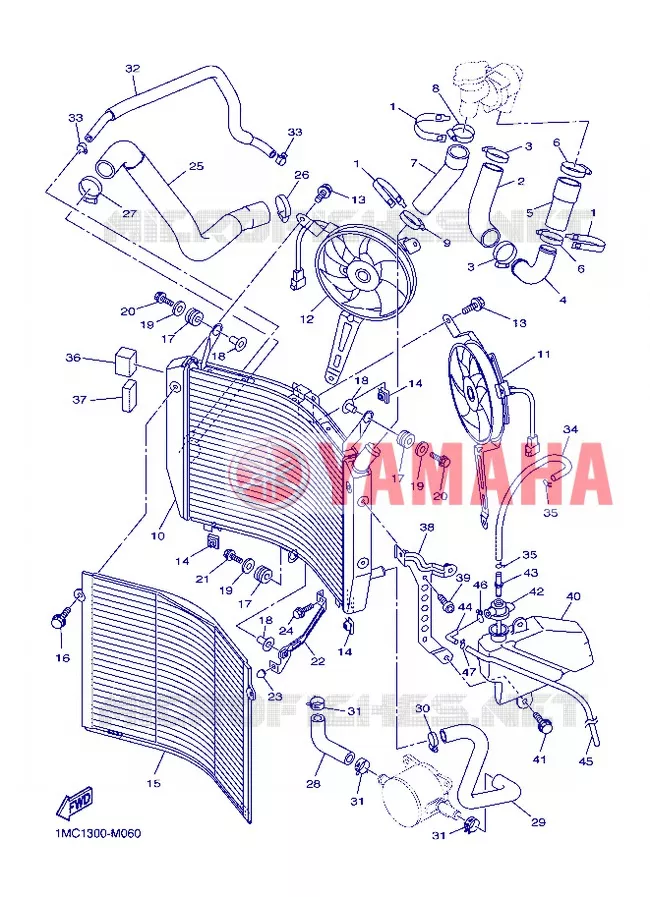 RADIATOR / HOSES Yamaha MOTO 1300 2013 FJR ABS  FJR1300A