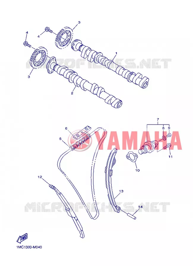 CAMSHAFT / TIMING CHAIN Yamaha MOTO 1300 2013 FJR ABS  FJR1300A