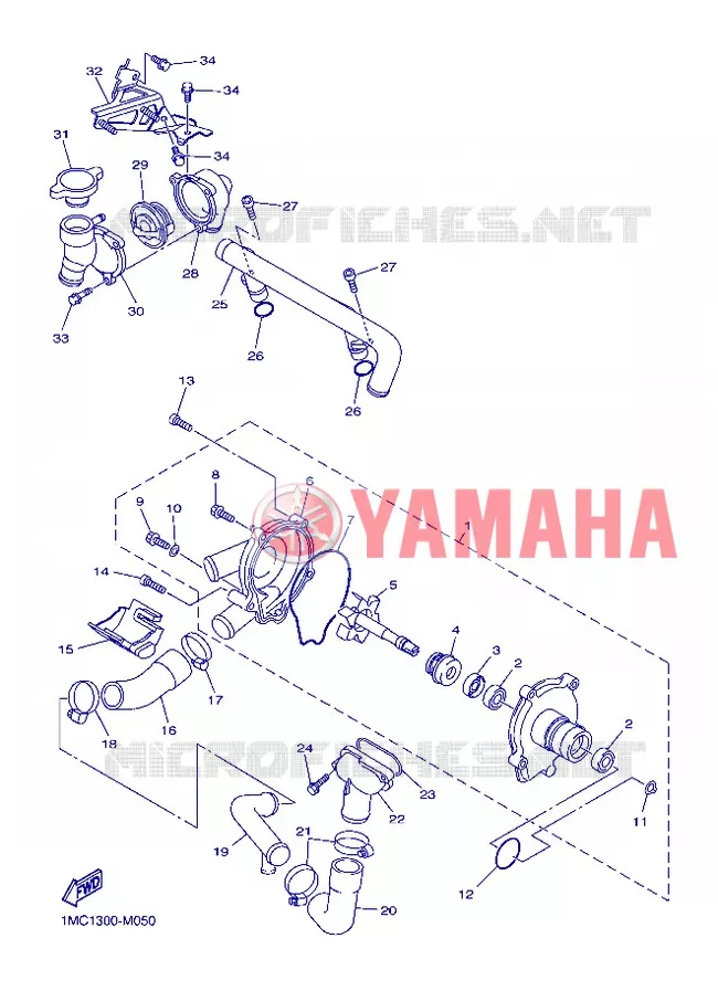 WATERPUMP / HOSES Yamaha MOTO 1300 2013 FJR ABS  FJR1300A