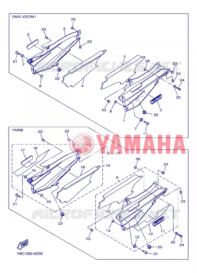 SIDE COVER Yamaha MOTO 1300 2013 FJR ABS  FJR1300A