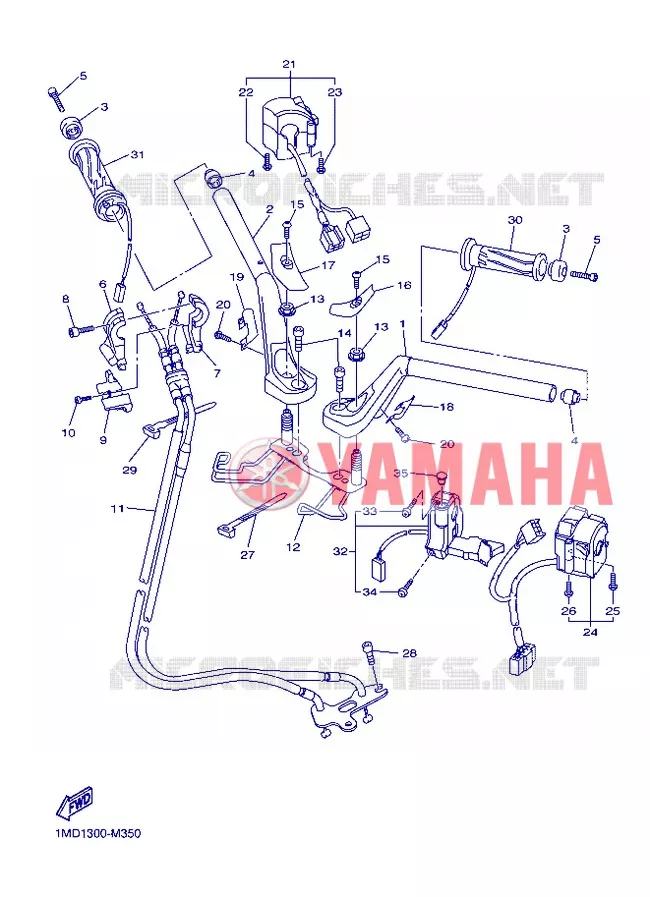 HANDLEBAR & CABLES Yamaha MOTO 1300 2013 FJR AS ABS  FJR1300AS