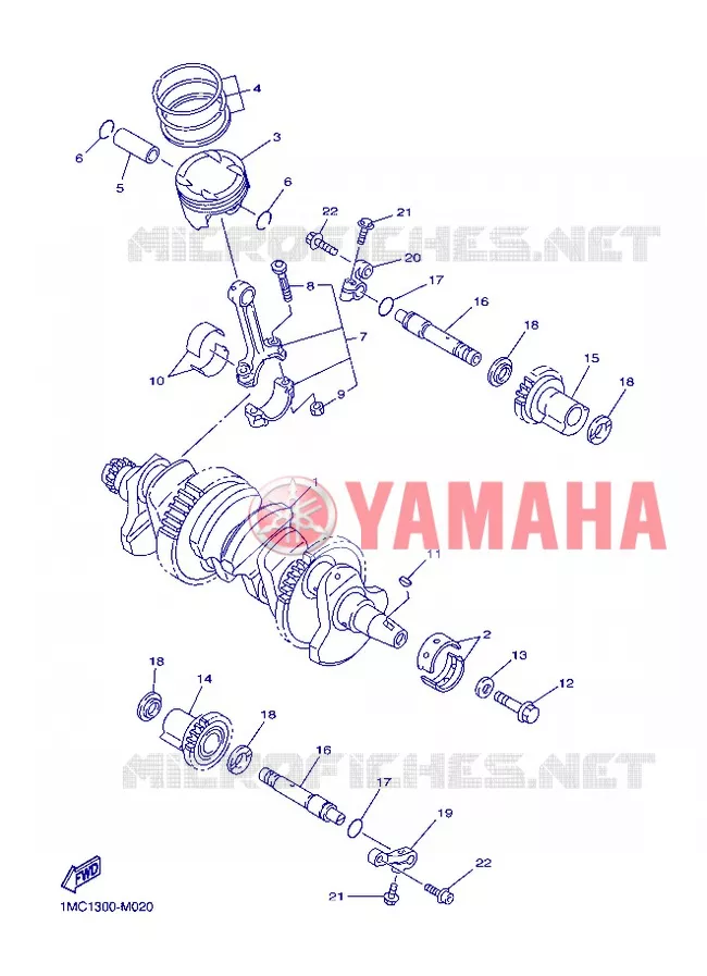 CRANKSHAFT / PISTON Yamaha MOTO 1300 2013 FJR AS ABS  FJR1300AS