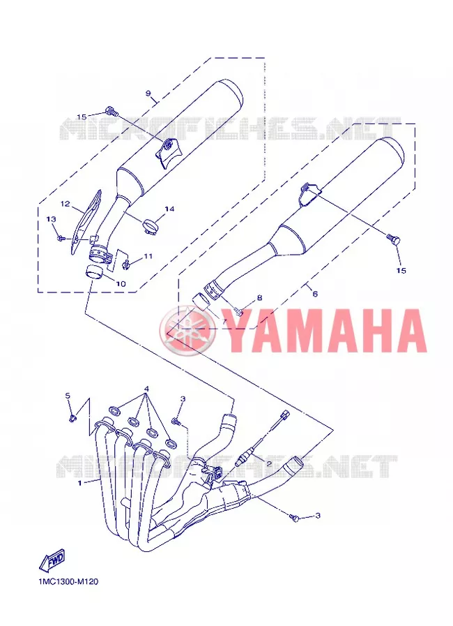 EXHAUST Yamaha MOTO 1300 2013 FJR AS ABS  FJR1300AS