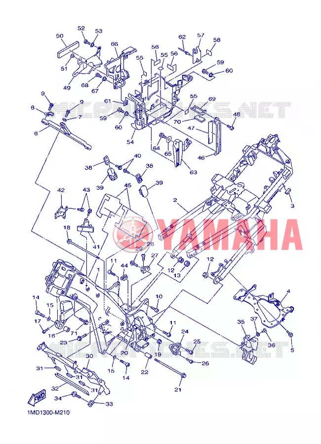FRAME Yamaha MOTO 1300 2013 FJR AS ABS  FJR1300AS