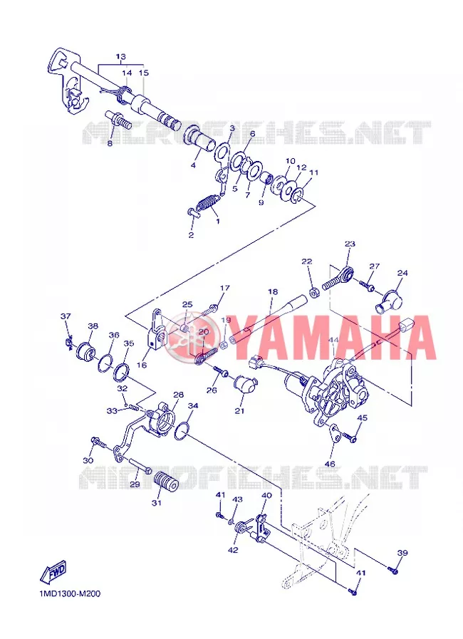 GEAR SHIFT SHAFT / LEVER Yamaha MOTO 1300 2013 FJR AS ABS  FJR1300AS