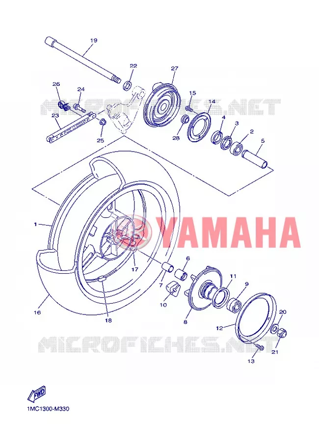 REAR WHEEL Yamaha MOTO 1300 2013 FJR AS ABS  FJR1300AS
