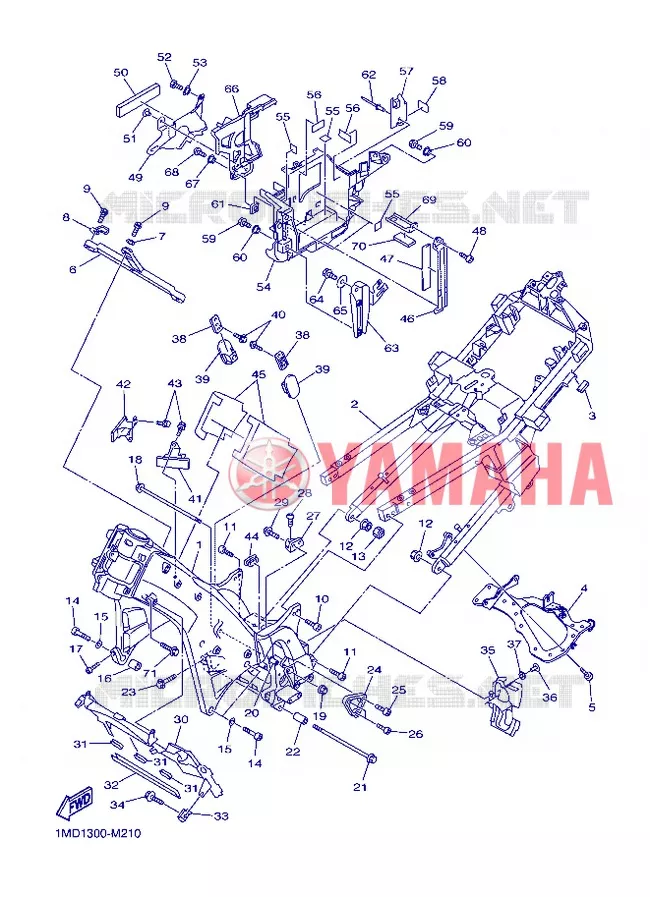 FRAME Yamaha MOTO 1300 2013 FJR AS ABS  FJR1300AS