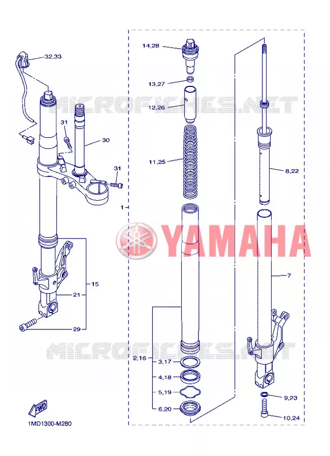 FRONT FORK Yamaha MOTO 1300 2013 FJR AS ABS  FJR1300AS