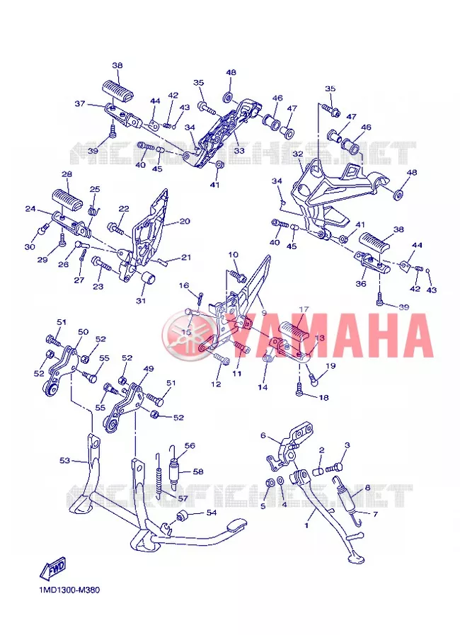STAND / FOOTREST Yamaha MOTO 1300 2013 FJR AS ABS  FJR1300AS