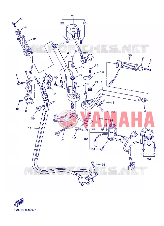 HANDLEBAR & CABLES Yamaha MOTO 1300 2013 FJR AS ABS  FJR1300AS