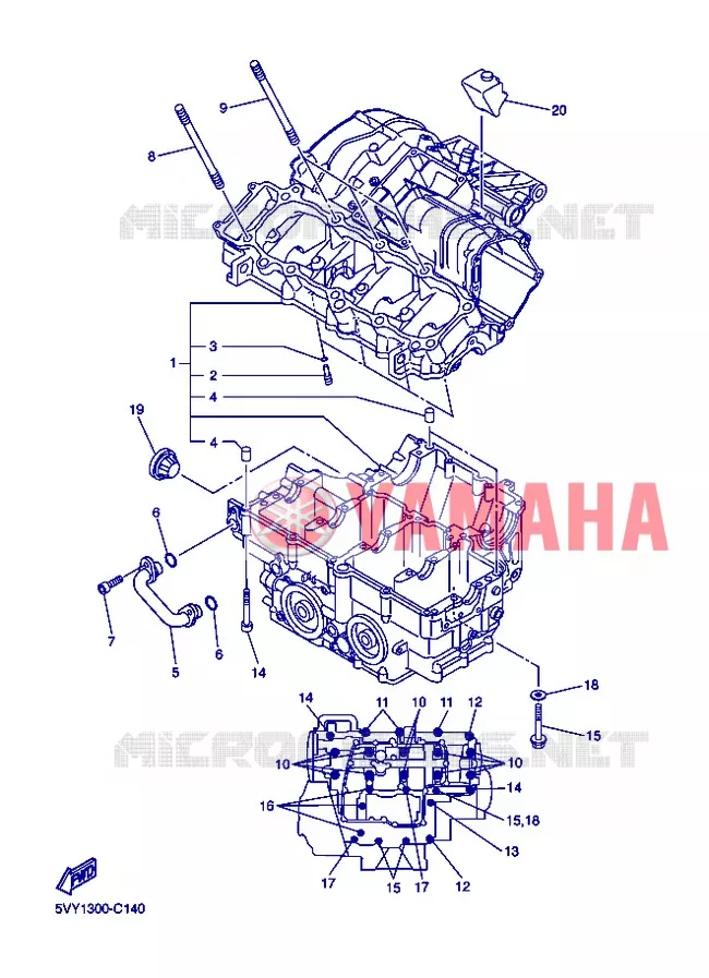 CRANKCASE Yamaha MOTO 800 2013 FZ8  FZ8-N