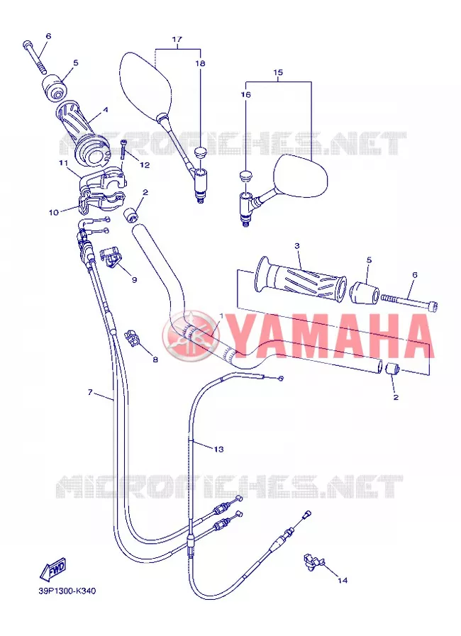 HANDLEBAR & CABLES Yamaha MOTO 800 2013 FZ8  FZ8-N