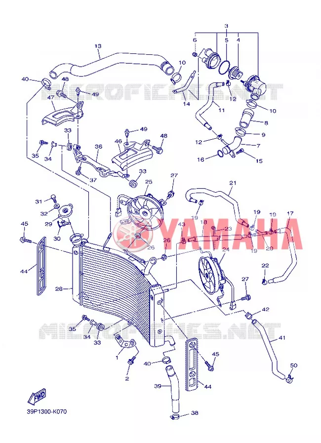 RADIATOR / HOSES Yamaha MOTO 800 2013 FZ8  FZ8-N