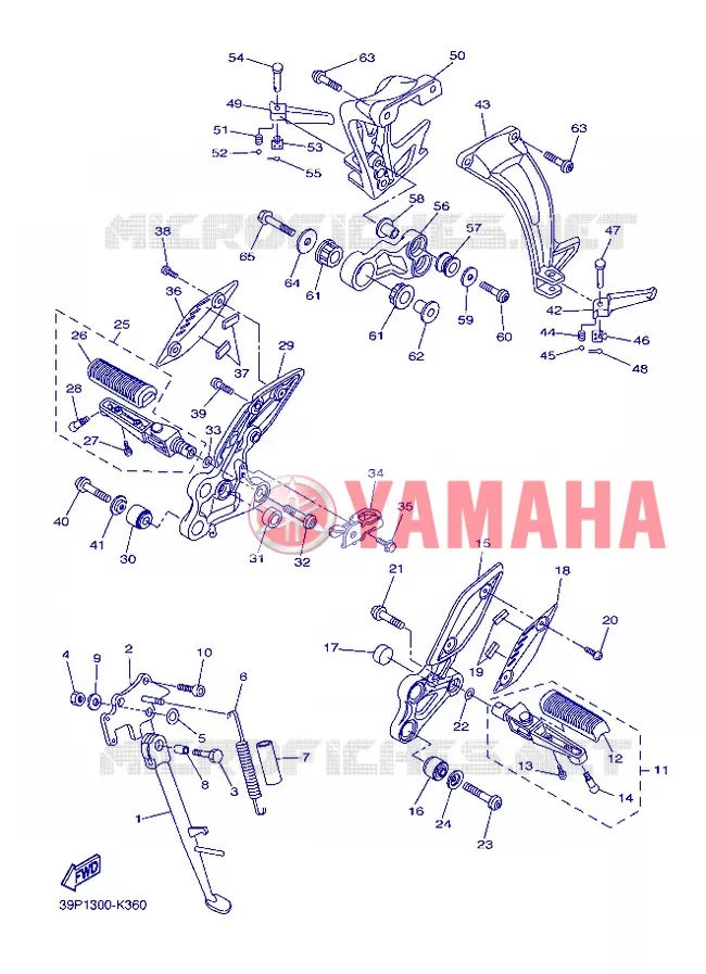 STAND / FOOTREST Yamaha MOTO 800 2013 FZ8  FZ8-N