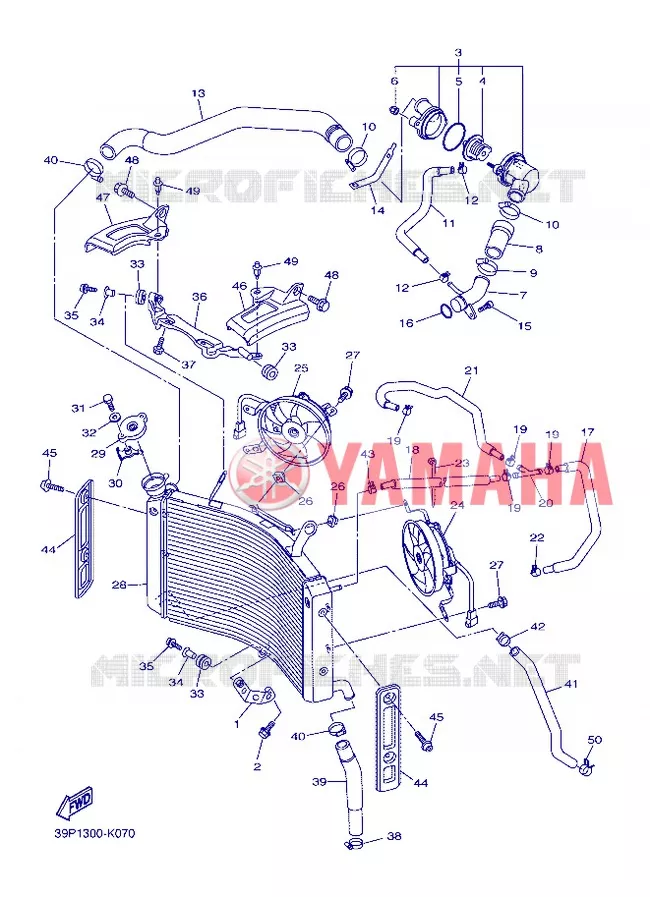 RADIATOR / HOSES Yamaha MOTO 800 2013 FZ8  FZ8-N