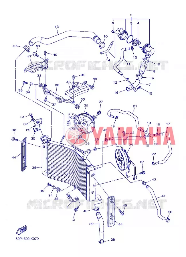 RADIATOR / HOSES Yamaha MOTO 800 2013 FZ8  FZ8-N