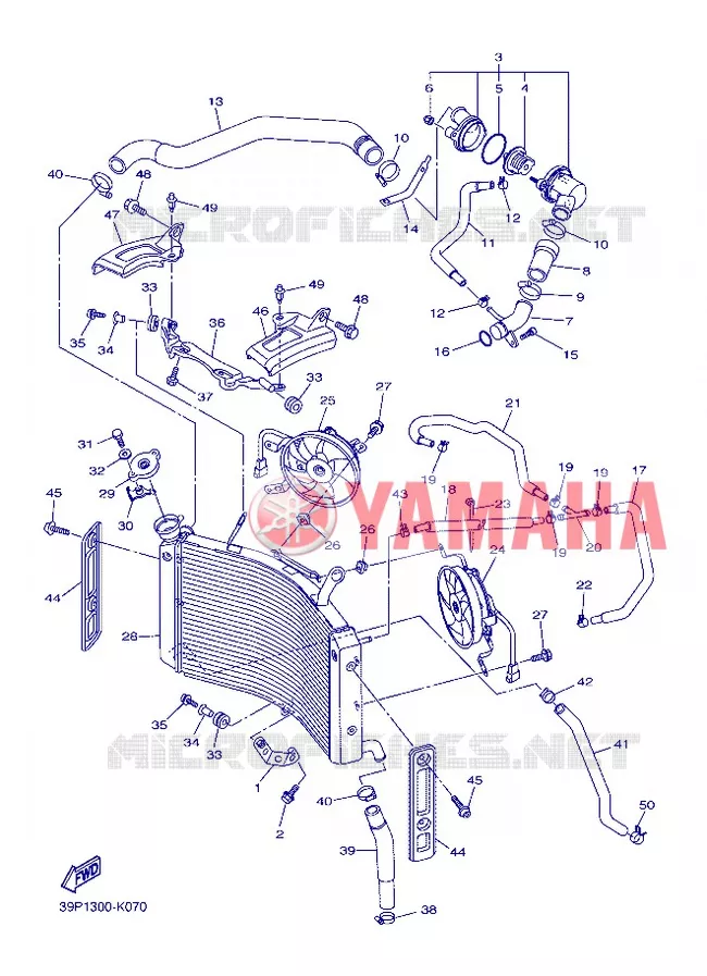 RADIATOR / HOSES Yamaha MOTO 800 2013 FZ8 ABS  FZ8-NA
