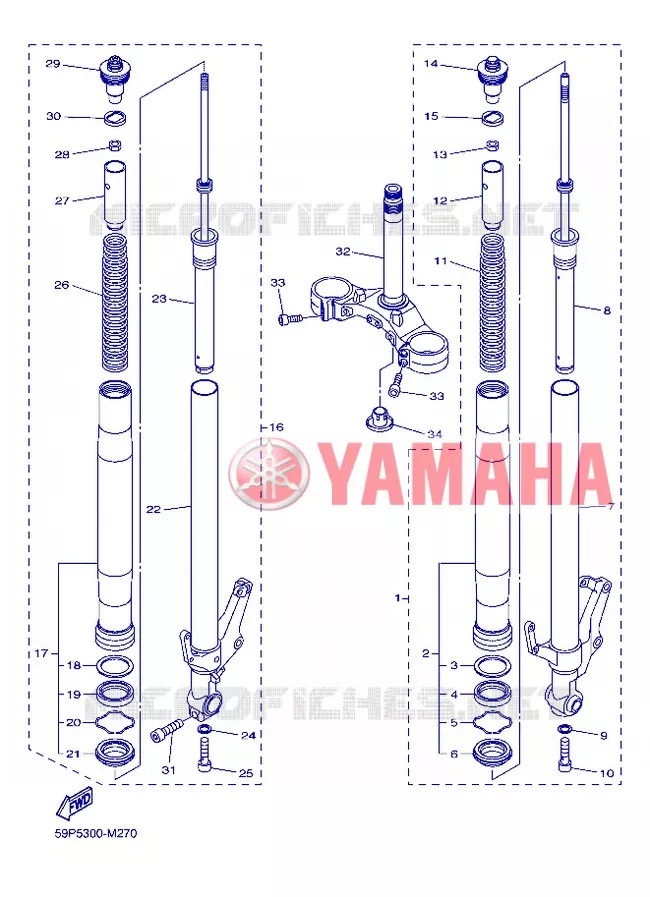 FRONT FORK Yamaha MOTO 800 2013 FZ8 ABS  FZ8-NA