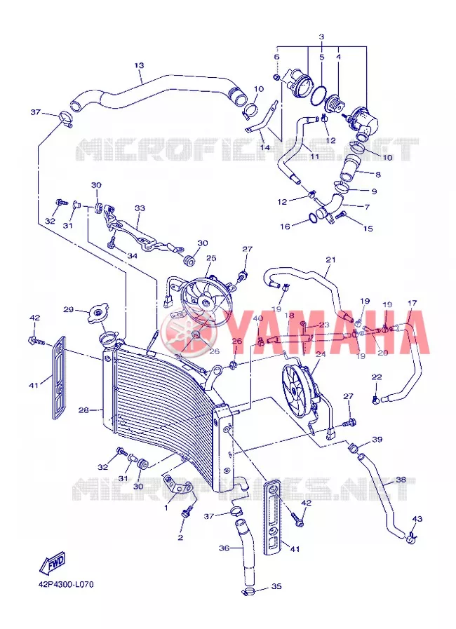 RADIATOR / HOSES Yamaha MOTO 800 2013 FAZER  FZ8-S